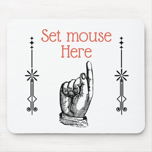 Victoriaans  vinger wijzende hand mousepad muismat (Voorkant)