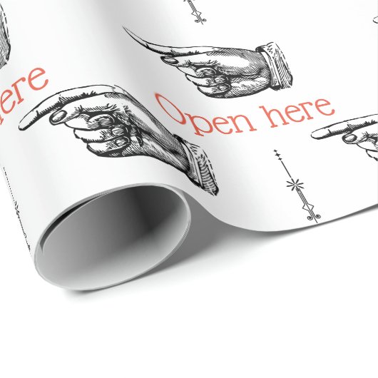 Victoriaans vingerwijzende hand cadeaupapier (Rol Hoek)