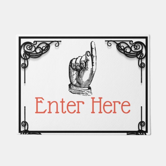 Victoriaans  vingerwijzende hand deurmat (Voorkant)