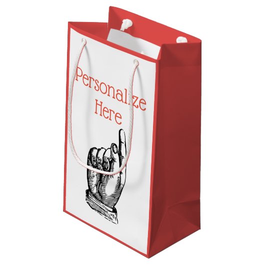 Victoriaans  vingerwijzende handtas met cadeau klein cadeauzakje (Achterkant Gekanteld)