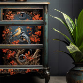 Victoriaans vinken Japanse lak stijl Decoupage Tissuepapier