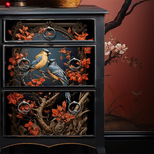 Victoriaans vinken Japanse lak stijl Decoupage Tissuepapier