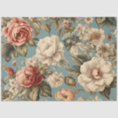 Victoriaans vintage Bloemontkoppeling Weefselpapie Tissuepapier (Voorkant)