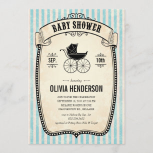 Victoriaans Vintage Boy Baby Shower-uitvindingen Kaart