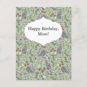 Victoriaans Vintage Bunny Rabbit Berry Garden East Briefkaart