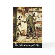 Victoriaans Vintage Christmas Carol Scrooge Kaart