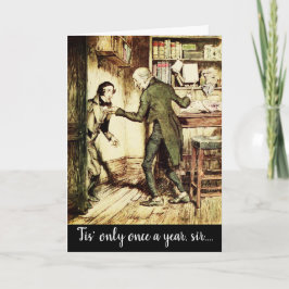 Victoriaans Vintage Christmas Carol Scrooge Kaart