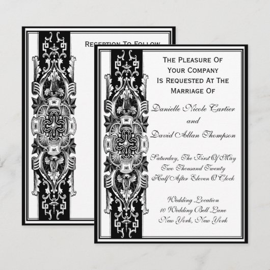 Victoriaans Vintage Kaart (Voorkant / Achterkant)