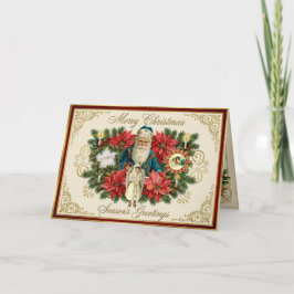 Victoriaans Vintage Kerstmis Feestdagen Kaart