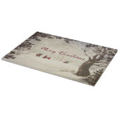 Victoriaans Vintage Kerstmis Winter Scène Snijplank (Hoek)