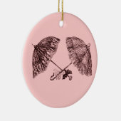 Victoriaans vintage paraplu's keramisch ornament (Rechts)