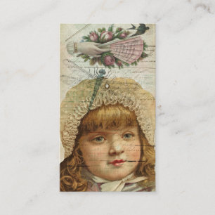 Victoriaans Vintage Rozen Dragonfly Ephemera Visitekaartje