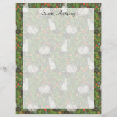 Victoriaans Vintage witbunny Rabbit Garden Paper (Achterkant)