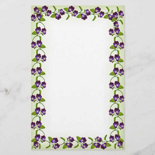 Victoriaans Viola Garden Stationery Briefpapier (Voorkant)