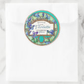Victoriaans violet parfum paarse blauwgroen gouden ronde sticker (Tas)