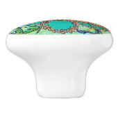 Victoriaans violette parfum keramische knop (Zijkant)