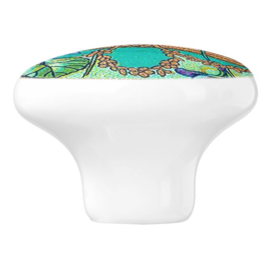 Victoriaans violette parfum keramische knop (Zijkant)