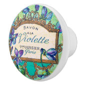 Victoriaans violette parfum keramische knop (Rechts)