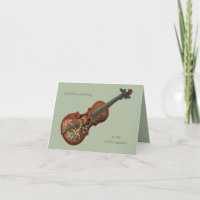 Victoriaans viool vakantie verjaardag wenskaart