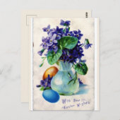  Victoriaans viooltjes en eitjes paasgroet Briefkaart (Voorkant / Achterkant)