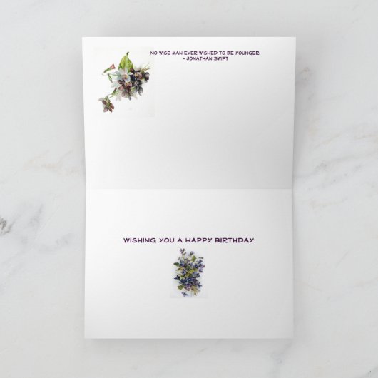 Victoriaans Viooltjes Kaart (Binnen)