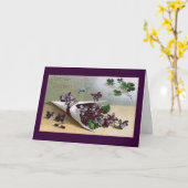 Victoriaans Viooltjes Kaart (Gele Bloem)