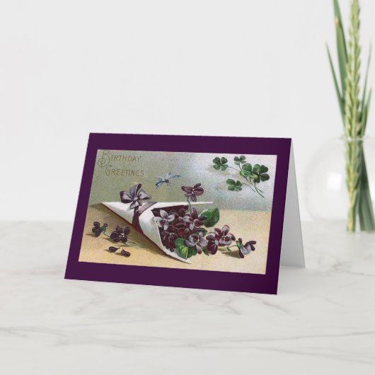 Victoriaans Viooltjes Kaart (Voorkant)