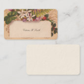 Victoriaans visitekaartje - Floral (Voorkant / Achterkant)