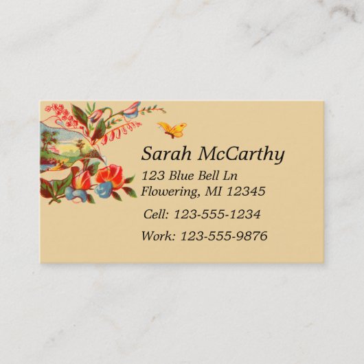  Victoriaans Visitekaartje van Floral (Voorkant)