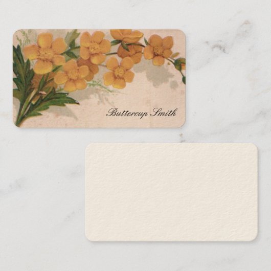 Victoriaans visitekaartjes - Buttercups (Voorkant / Achterkant)