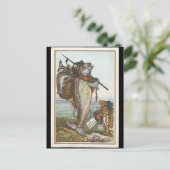 Victoriaans viskerst feestdagenkaart (Staand voorkant)