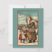 Victoriaans Vive Nicolas Boy Girl Feestdagenkaart (Voorkant)