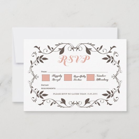 Victoriaans Vlaamse bruiloft RSVP (Voorkant)