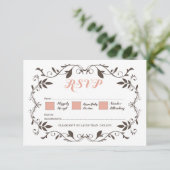 Victoriaans Vlaamse bruiloft RSVP (Staand voorkant)