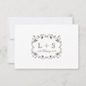 Victoriaans Vlaamse bruiloft RSVP (Achterkant)