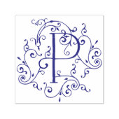Victoriaans Vlaamse letter P Monogram Zelfinking S Zelfinktende Stempel (Design)