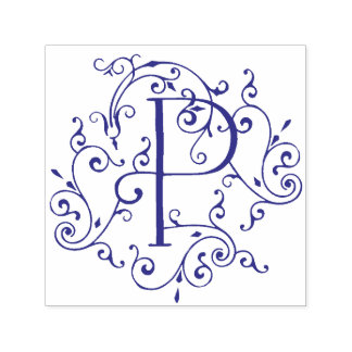 Victoriaans Vlaamse letter P Monogram Zelfinking S Zelfinktende Stempel