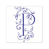 Victoriaans Vlaamse Letter P Monogram Zelfinktende Stempel (Design)
