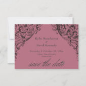 Victoriaans vleermuis tot de dood Black & Wine Wed Save The Date (Voorkant)