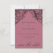 Victoriaans vleermuis tot de dood Black & Wine Wed Save The Date (Voorkant)