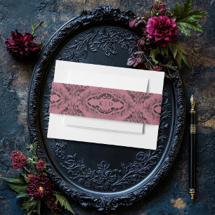 Victoriaans vleermuis tot de dood Black & Wine Wed Uitnodigingen Wikkel