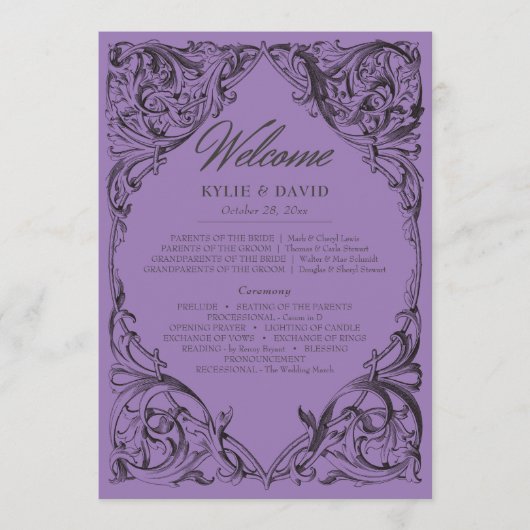 Victoriaans vleermuis tot de dood zwart & Paarse b Programmakaart (Voorkant)