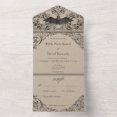 Victoriaans vleermuis tot de dood zwart tan geen d all in one uitnodiging (Binnen)