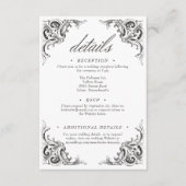 Victoriaans vleermuis tot de dood zwart wit bruilo informatiekaartje (Voorkant)