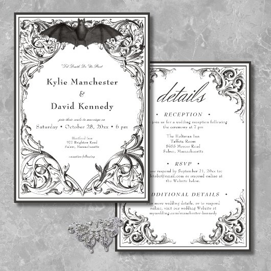 Victoriaans vleermuis tot de dood zwart-wit twee k kaart