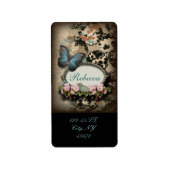 Victoriaans vliegenvlinder etiket (Voorkant)