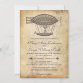 Victoriaans vliegveld Steampunk Wedding Kaart (Voorkant)