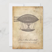 Victoriaans vliegveld Steampunk Wedding Kaart (Achterkant)