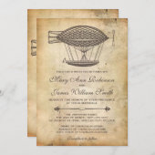 Victoriaans vliegveld Steampunk Wedding Kaart (Voorkant / Achterkant)