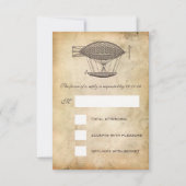 Victoriaans vliegveld Steampunk Wedding RSVP Kaartje (Voorkant)